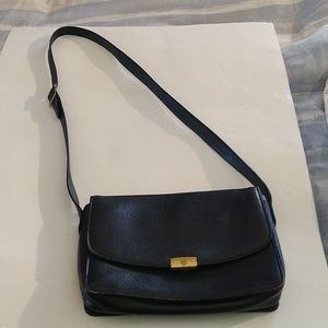 Vintage Mark Cross black leather crossbody purse